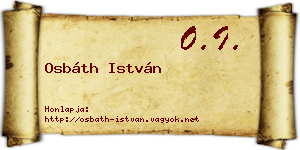 Osbáth István névjegykártya